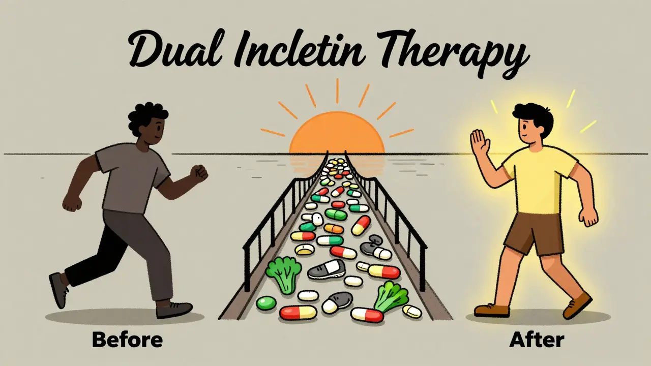 Bridge of healthy habits leading from obesity to vitality under dual incretin therapy.