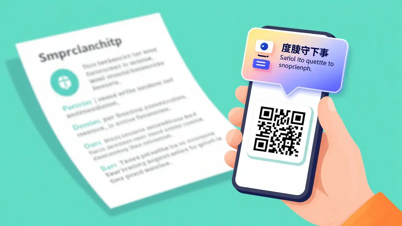 Person scanning a QR code on medicine to access a digital safety guide.