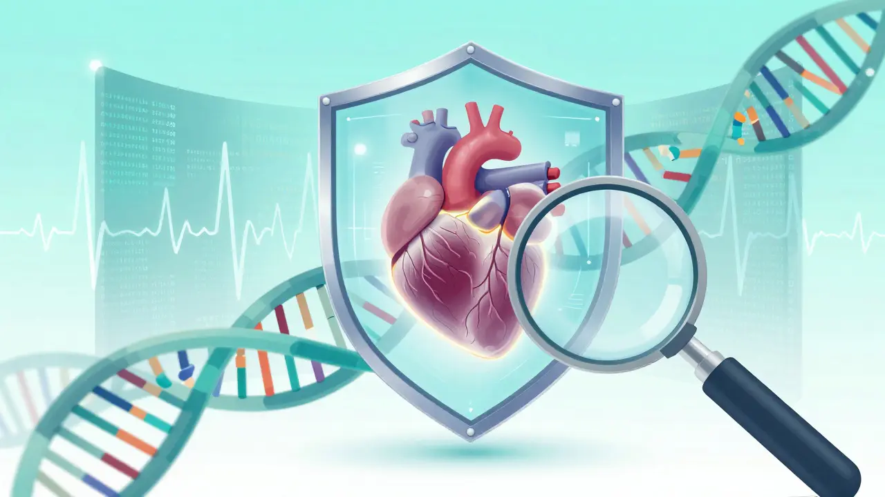DNA helix and digital shield protecting a heart from arrhythmias