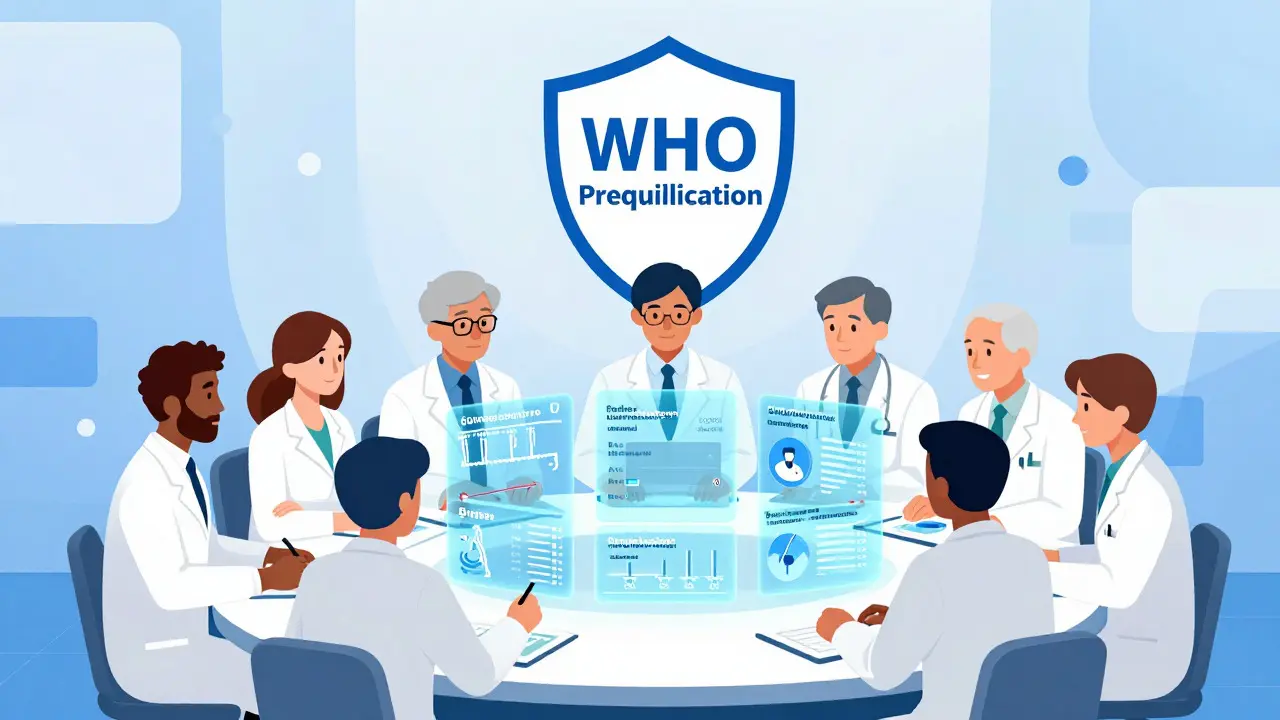 Experts reviewing bioequivalence data for WHO prequalified generic drugs.
